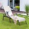 Costway Patio Lounge Chair Chaise Adjustable Reclining Armrest Navy/Brown/Grey